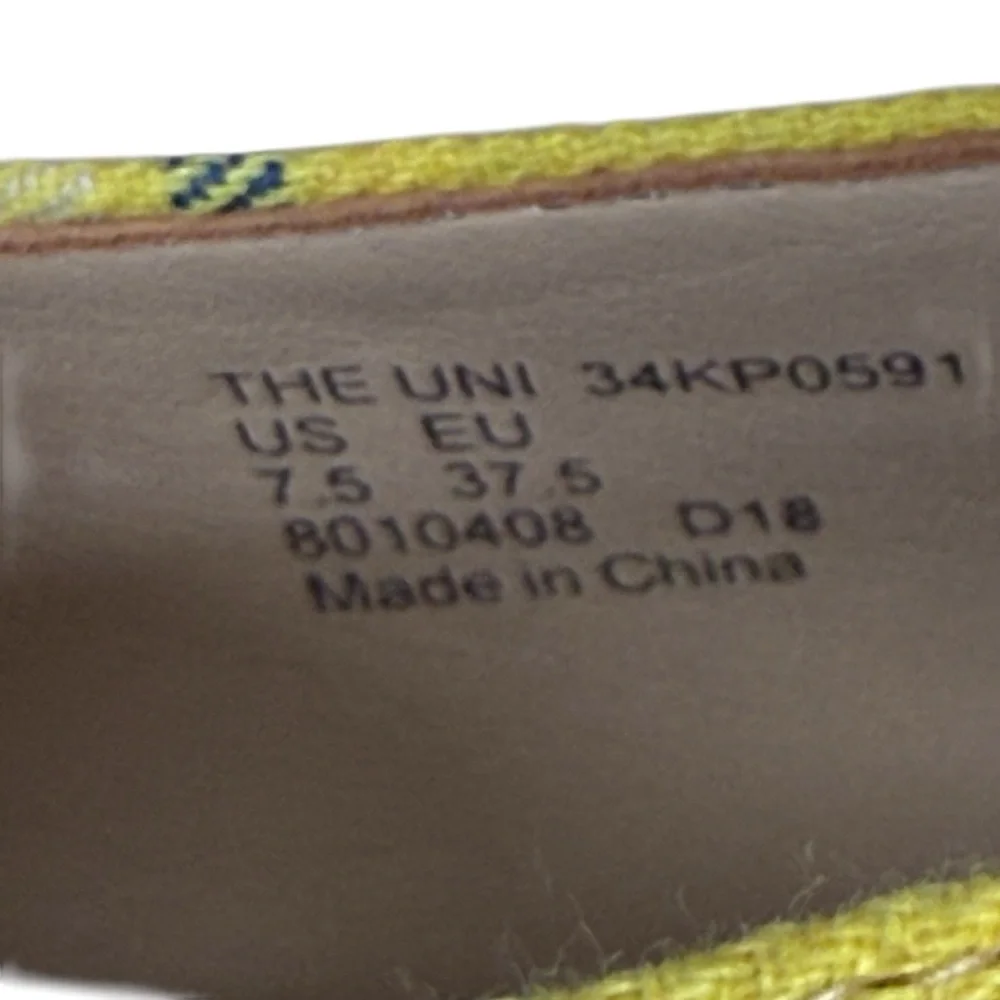 New In Box Katy Perry Collections The Uni Plaid Yellow Flats Size 7.5M - Picture 11 of 12